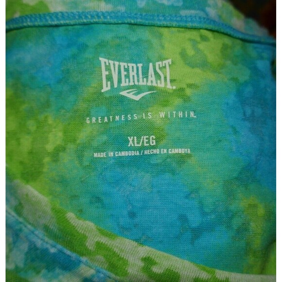 Everlast Blue Green Transparent Short Sleeve XL Top - Picture 11 of 11